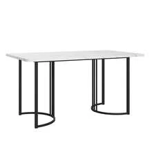 Table And Chair Set (5 Pieces), With Designer Metal Legs, Including 4 Hollow Armchairs In Wild Gray Leather Fabric, Elegant And Comfortable, Suitable For Restaurants. - 米色 + 白色 + 鐵 - 查看 3