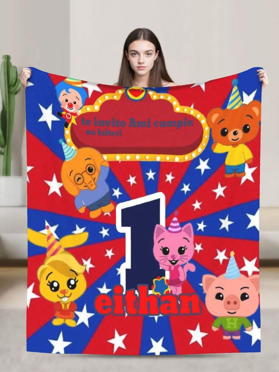 Plim Plim Anime Flannel Blanket For Girls Boys Anime Gifts Throw Blanket Cozy Plush Flannel Fleece Print Blankets Double-Layer Blanket Lightweight Fuzzy For Bed Decor - 黑色 - 查看 1
