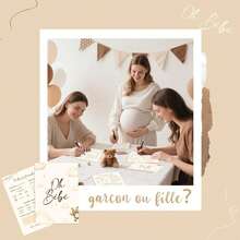 20pcs French Version Baby Gender Reveal Party Cards, French Gender Prediction, Teddy Bear Game Idea, Unveil Baby's Gender (Boy Or Girl) - Multicolor - View 3