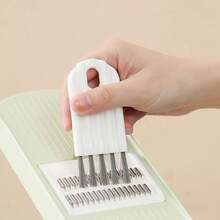 1-Pack Multi-Purpose Cleaning Brushes Set, Mini Durable Nylon Crevice Cleaning Brushes For Cup Lids Reusable Straws Bottles Keyboards Car Vents Jewelry Small Gaps, Portable Household Cleaning Tools Kit For Home Kitchen Car Office Use.Kitchen Essential,Kitchen Accesssories.Easter Gifts - 白色 - 查看 3