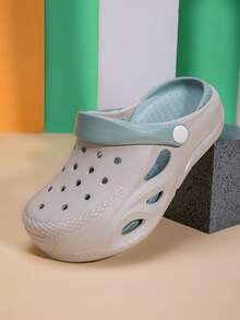 儿童透气舒适柔软套脚凉鞋，双层缓震，防滑，适合室内/室外、沙滩玩耍，轻便EVA经典凉鞋，男女童皆宜 - 灰色 - 查看 3