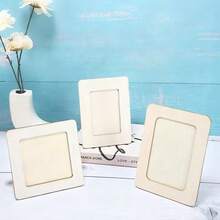 1 pieza 19*14cm Marco de fotos de madera grande DIY - En blanco sin terminar, para proyectos hechos a mano/decoración del hogar/fotos/arte/regalos, artesanía DIY sin terminar, para decoración personalizada/entusiastas de DIY/recuerdos de boda, en blanco sin terminar, para regalos hechos a mano/decoración del hogar/exhibición de fotos/talleres de artesanía, artesanía sin terminar, para decoración del hogar personalizada/fotos familiares/arte/regalos hechos a mano, artesanía en blanco, para galería del hogar/decoración de boda/exhibiciones de recuerdos