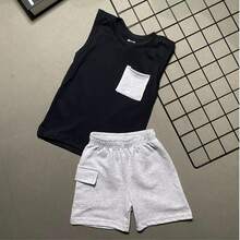 KIT 2 Conjuntos Infantil Regata e Short Infantil Menino 4 Peças