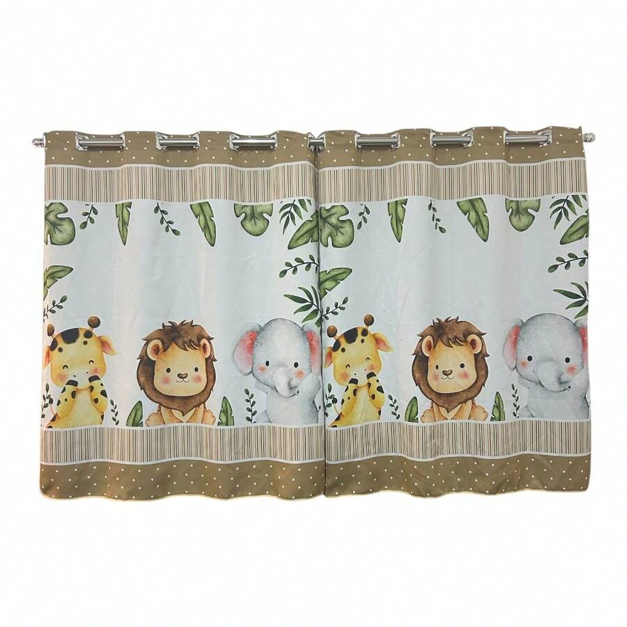 Children's Curtain 2.70 X 1.50 Microfiber 200 Thread Count Sublimated Bedroom Decoration - 米色狩獵裝 - 查看 1