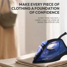 SOKANY 1600W High Power Steam Iron, Electric Iron, Clothing Wrinkle Remover, Fast Heating, 5 Temperature Settings, Free Switching. 190ml Large Water Tank, No Frequent Refilling, Suitable For Home Use And Business Professionals - EU E Type Plug(220-240V) - View 3