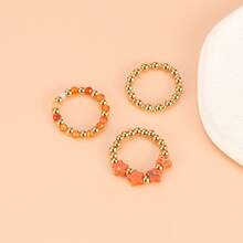 3 Stücke Damen Boho Stern Naturstein + Edelstahl Ring Set, elastisches Kordel verstellbare Größe, eleganter Schmuck Hochzeitsgeschenk, geeignet für Alltag, Urlaub, Party Tragen, Geschenkbox Verpackung - Sternenring-Set - Übersicht 8