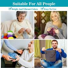 6卷混合纤维迷你纱线，适合DIY编织，每卷150克/5.29盎司，4股尼龙-人造丝-涤纶纤维，70米/76.5码，多色工艺纱线套装，可用于制作围巾和帽子 - 彩色 - 查看 7