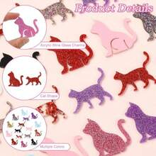 DKitBeads 32Pcs Cat Drink Markers Acrylic Wine Glass Charms Kitten Animal Label Mug Cup Drink Tags For Birthday Wedding Tasting Party Decor - như hình ảnh - Xem 3