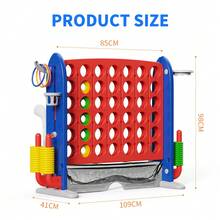 Ubravoo 4 In A Row Game, Connect 4 Game, 4-To-Score Giant 4 Connect In A Row Game With 81-89CM Three-Level Adjustable Height, Indoor&Outdoor Floor Playset Fuc For All Occasions - Red/Blue - View 7