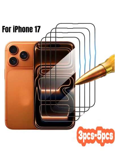 3-5 قطعة/عبوة واقي شاشة الهاتف/واقي شاشة أسود وأبيض/غشاء زجاج مقسى/مضاد للخدش/مضاد للبصمات/شفافية عالية/متوافق مع آيفون/هاتف وملحقات الهاتف/واقي الشاشة/ 17/17 برو/17 برو ماكس/17 إير/16/16 بلس/16 برو/16 برو ماكس/15 برو/15 برو ماكس/14/برو ماكس