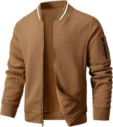 Mens Casual Lightweight CoatChristmas MQ4K - 深卡其色 - 查看 12
