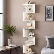 Kệ góc treo tường 7 tầng - Kệ lưu trữ góc tiết kiệm không gian, cấu trúc nhựa bền chắc, dễ dàng lắp đặt bằng keo dán - Phong cách tối giản hiện đại và Boho, phù hợp cho phòng khách, phòng ngủ, phòng tắm, nhà bếp - Giá đựng sách, đồ trang trí, cây cảnh hoàn hảo - Lý tưởng cho căn hộ nhỏ và văn phòng tại nhà, kệ đa năng có thể lắp đặt bằng keo dán. - Đen và trắng - Xem 5