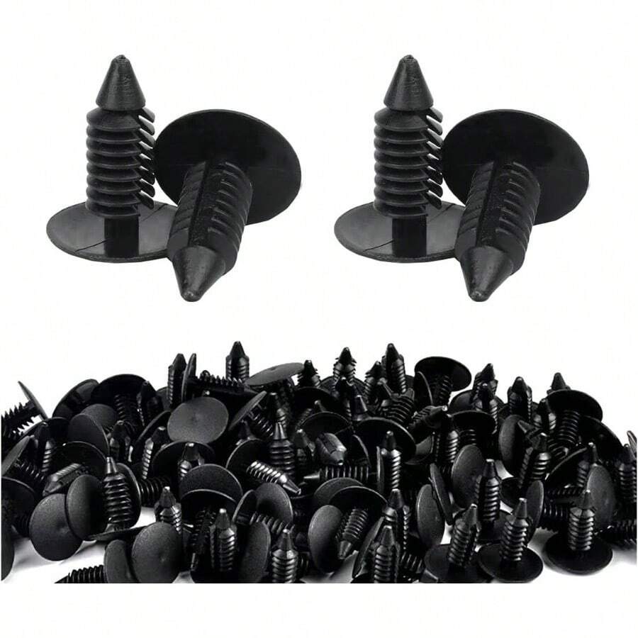 200PCS Car Plastic Trim Boot Rivets Push Clip Fastener, 6.4mm Hole Automotive Bumper Shield Fastener Clip, Push Pins Bumper Clips Retainers Screw Car Body - ban đầu - Xem 1