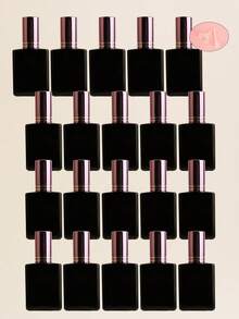 مجموعة من 3/5/10/20 قطعة من زجاجات الرذاذ المسطحة السوداء القابلة لإعادة التعبئة سعة 15 مل، رشاشات محمولة للتونر/العطر، أغطية رشاش باللون الذهبي الوردي/البنفسجي/الوردي، مع قمع وأداة إعادة التعبئة مضمنة - متعدد الألوان - مشاهدة 35