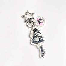 1个原创亚克力钥匙扣，万圣节幽灵、僵尸、坏蛋、心形，休闲时尚，适合送给女朋友、闺蜜，Y2K复古风，少女心满满，可爱，街头风，休闲，适合派对、手机、学校、公司活动，可作纪念品，送给女朋友的礼物 - 彩色 - 查看 9