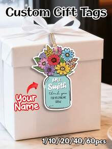 1/10/20/40/60pcs Customized Personalized Name Gift Labels, Teacher Gifts Labels, Student Gifts For Teachers, 2x3.5 Inch Paper Labels, Classroom Gifts Labels, Valentine's Day Gifts, Gifts For Her, Gifts For Him, Gifts For Mom, Gifts For Friends, Home Decor, Decorations, Personalized Gifts, Custom Gifts, Christmas Gift Label Sets, Merry Christmas Labels, Holiday Gift Labels, Christmas Gift Wrap Labels, Holiday Party Favor Labels