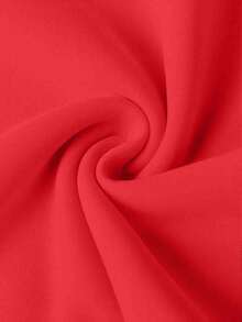 1件少女休闲印花套头卫衣，保暖内衬，长袖，秋冬季学生服装 - 紅色 - 查看 6