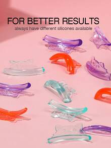 5 Pairs Self Sticky Lash Lift Rod, Cute Bear Lash Lift Pads For Eyelash Curling And Lifting, DIY Use At Home Or Salon Lash Perming Tool, Multiple Colors Available (Green,Orange,Purple) - Multicolor - View 4