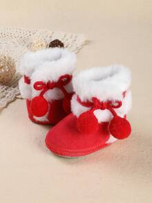 بوت شتوية جديدة للرضع، بوت برنسيسة ذات نعل ناعم للأطفال من عمر 3-6-9 أشهر، 0-1 سنة، جوارب سميكة للطفلة