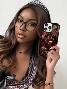 1pc Floral & Leopard Pattern , Magnetic Clear Phone Case , Premium Feel, Never Yellowing, 1800 Gauss Strong Magnet, Shockproof Protection, Holiday Gift For Girlfriend Or Self-Use, Compatible With IPhone 17/16/15/14/13/12/11/XSMAX/XS/X Series& Galaxy S25/S24/S23/S22 Series - 黑色 - 查看 4