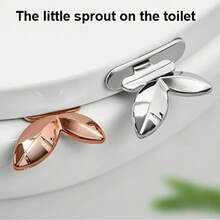 两件套马桶座圈提升器 - 创意防污手柄，轻松提升设计，耐用塑料材质，适用于马桶盖/卫生洁具，高光泽表面：易于自粘安装，可重复使用 - 家用浴室必备实用配件