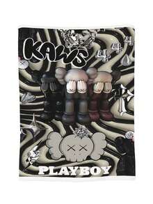 Kawss Kawaii Kaw Blanket  Cartoon Printed Flannel Blanket - Ultra Soft Anime Themed Gift For Birthday & Christmas Celebrations Boy And Girl - Black - View 2