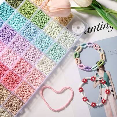 9600pcs 3mm Seed Beads In 39 Colors - DIY Jewelry Making Supplies, Colorful Beads, Friendship Bracelet Accessories