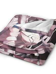 Overlord Albedo Anime Flannel Blanket For Girls Boys Anime Gifts Throw Blanket Cozy Plush Flannel Fleece Print Blankets Double-Layer Blanket Lightweight Fuzzy For Bed Decor - Black - View 5