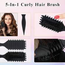 Curl Defining Brush, Curly Hair Brush For Styling, Shaping, Detangling & Defining Curls For Women And Men, Curl Brushes For Curly Hair Work On All Wet Or Dry Hair Types (Green) - Black - View 4