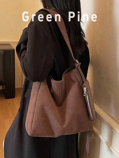 2025 Suede Retro Large Capacity Shoulder Bag, Casual Commuter Crossbody Bag, Autumn/Winter New