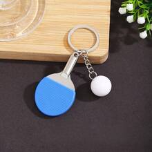 Mini Simple Design Simulation Ping Pong Racket Set Keychain Ins Fashion  Bag Pendant Toy - E - Xem 2