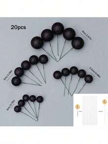 20 Stücke Schaumstoffkugel Tortendekoration, vier Größen und mehrfarbige gemischte Schaumstoffkugeln, Geburtstag, Hochzeit, Junggesellinnenabschied, Taufe, Gender Reveal Party, Rentnerparty, Themenparty Tortendekoration, passend, verschiedene Farben zur Auswahl, geeignet für verschiedene Anlässe (Bitte nach Anbringen des weißen Schlauchs verwenden. Die kugelförmige Oberfläche sollte den Kuchen nicht berühren.)