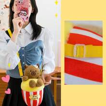 1 szt. pluszowa lalka z popcornem, frytkami i kapibarą, prezent świąteczny dla przyjaciół, prezent z kapibarą na zakończenie studiów doktoranckich, lalka z kapibarą w formie ciasta i deseru, dekoracja z dyni i nietoperza na Halloween