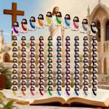 100 Pcs Mini Jesus Figures Jesus Toys Little Jesus Figures To Hide And Seek Sunday Religious Party Favors Gift For Easter Egg Stuffers,Christmas Gifts - 彩色 - 查看 2