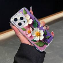 CLEAR  CASE Clay Daisies On Textured Pastel BackgroundCompatible With  11 To  17 Models The Cases Lens Protection Function Ensures The Camera Remains Undamaged During Shooting  Guaranteeing Image Quality - Clear - View 1