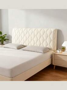 1 Velvet Thickened Headboard Cover For Full Queen California King Bed, Quilted Headboard Cover Soft Dust Protective Cover For Bedroom Decoration, Washable, Long Protective Cover With Cushion, Fits King Size Bed, Elastic Filling, Elegant Double Bed, Single Bed, Suitable For Wooden Bed, Couples.