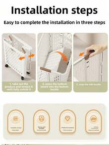 Extra Large Foldable Laundry Basket With Wheels - Spacious Dirty Clothes Storage Basket, Standalone Design, Easy To Move