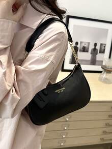『US-Based Shipping』1pc Solid Color PU Leather Shoulder Bag For Women, Versatile Crossbody Bag For Commuting, Adjustable Shoulder Strap,Fashion Purses For Women 2025 PU Leather Shoulder Bag Crossbody Bag With Chain Chic Hobo Bag Underarm Bag Handbags For Women,Women's Zipper Small Underarm Bag Chain Leather Crossbody Bags Elegant Shoulder Handbags Purse,Purse ,Crossbody Shoulder Strap, For Autumn & Winter, Warm Winter, Outdoors,Bolsos Para Mujer,Tote Bags For Women,Bags For Women,Shoulder Bag,Carteras,Carteras Para Mujer,Bolsas,Designer Handbags,Crossbody Bags For Women,Mochilas Para Mujer,Handbags For Women - Black - View 8