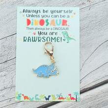 Bộ 1/12 móc khóa khủng long dễ thương, kèm theo thiệp động viên "Luôn là chính mình, bạn thật tuyệt vời", ba lô và móc khóa ô tô quyến rũ, món quà lý tưởng cho người trẻ, thanh thiếu niên và bạn bè, thích hợp cho sinh nhật, trao giải, kỷ niệm, tiệc theo chủ đề, ngày lễ tình nhân, giáng sinh - Nhiều màu - Xem 9