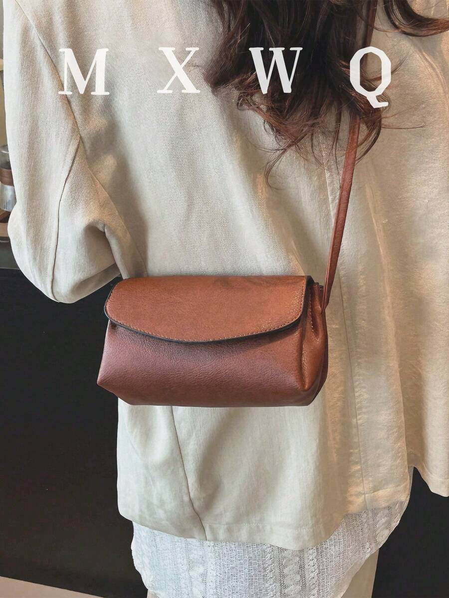 時尚迷你復古單肩包，高品質斜挎包，適合通勤、戶外活動、旅行與出遊 - 棕色 - 查看 1