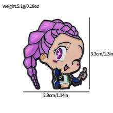 1pc Kpop Cartoon Character Brooch, Cute Clothing & Backpack Pin Accessory, Girls Anime Backpack Decor Badge, Party Gift