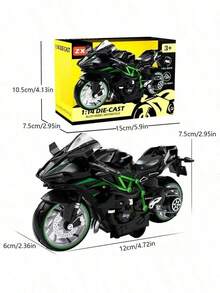 1PC-Alloy Motorcycle-1:14 Motorcycle-Upgraded Larger Size-Inertia Driving-Metal Material-Kawasaki Motorcycle-Birthday Gift-Holiday Gift-Perfect Gift-Gift - Multicolor - View 8