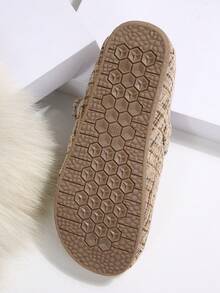 French Retro Fairy Style Loafers, Strap Hook And Loop Design, Padded, Fashion Versatile Comfortable Shoes To Pair With Dresses - Apricot - View 7