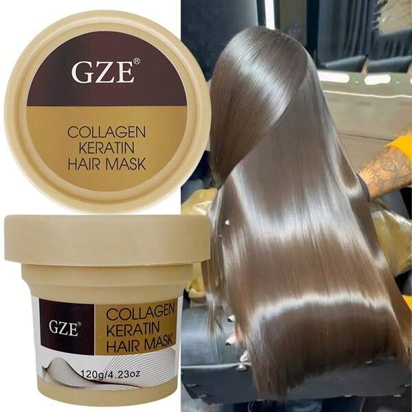 GZE GZE Collagen Keratin Hair Mask - 5 Seconds Deep Repair, Anti-Frizz For Smooth Silky Shiny Hair, Intensive Treatment For Damaged Hair