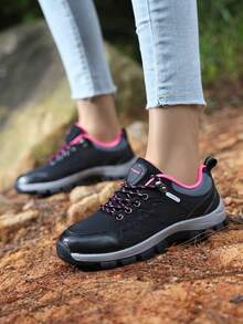 New Fashion Versatile Women Outdoor Hiking Shoes, Traveling Trekking Climbing Shoes, Casual Sports Sneakers - Black - View 3