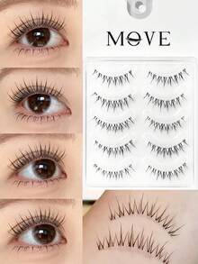 5 pares de pestañas postizas de estilo coreano con llama - Tallo transparente completo, estilo hada ultra fino, longitud de 6-12 mm, ligero y suave, cómodo y fácil de usar, efecto natural y hermoso, encanto de ojos brillantes en 3D, adecuado para salidas diarias, viajes y fiestas, maquillaje de escenario, ahorro de tiempo, adecuado para principiantes y reutilizable, regalo para novias, cumpleaños/Día de San Valentín/Navidad, pestañas nupciales hechas a mano, pestañas naturales, pestañas de extensión - Pestañas Spiky Manga - Ver 10