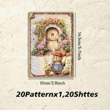 20 بطاقة بريدية قابلة للكتابة بموضوع أرنب الحديقة القديم، بطاقات تهنئة بأسلوب قصص الخيال مع رسومات يدوية، مشاهد لمنزل ريفي مزهر، ديكور قرطاسية، بطاقات بركة إبداعية، بطاقات بريدية للكتابة اليومية، هدية للأصدقاء والعائلة