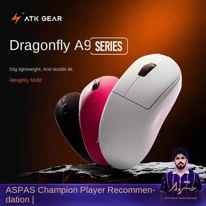 ATK Dragonfly A9 Wireless Bluetooth Mouse, Ergonomic Gaming Mouse With 3 Modes For Computer/Office, Starry Flash Version