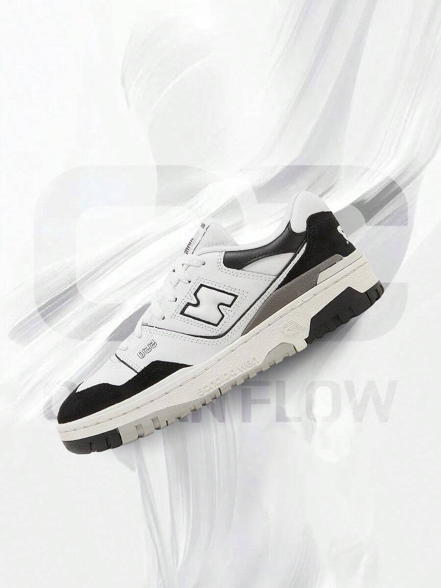 New Balance 550 White Black Rain Cloud (GS) – Big Kids Lifestyle Sneakers – Shoes For Youth/Women - Vintage -Spring & Summer-Inspired Running Shoes, Shock-Absorbing Comfort, Gym To Streetwear Casual Wear-Easter Gift– GSB550CA - White/Black/Rain Cloud - 查看 1