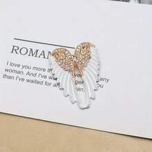 Creative New Diamond Encrusted Angel Wings Men Women Brooch Fashion Accessories Pin - 白色 - 查看 2